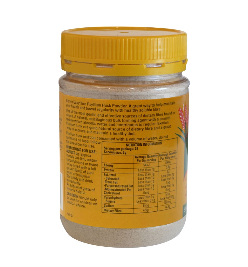 Bonvit Psyllium Husks 200g Oral Powder 100% Pure Soluble Fibre - Foto 6
