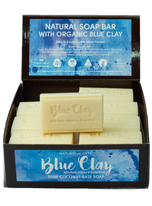 Buy Clover Fields Blue Clay with Grapefruit 150g Bar Soap (box of