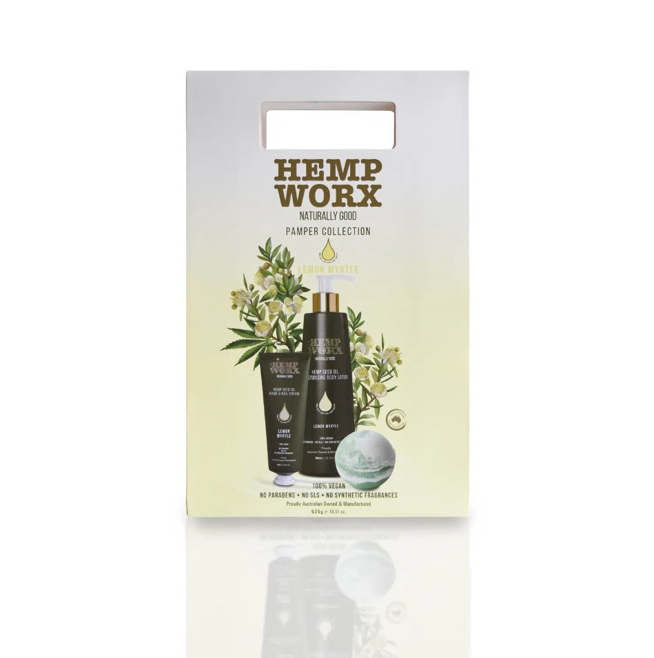 Buy Hemp Worx Pamper Collection Gift Set Lemon Myrtle Online