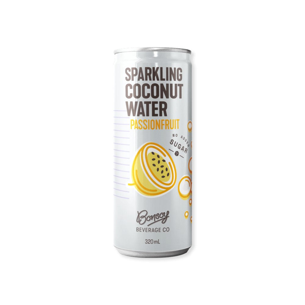 Buy Bonsoy Sparkling Coconut Water Passionfruit 320ml 12 Pack Online