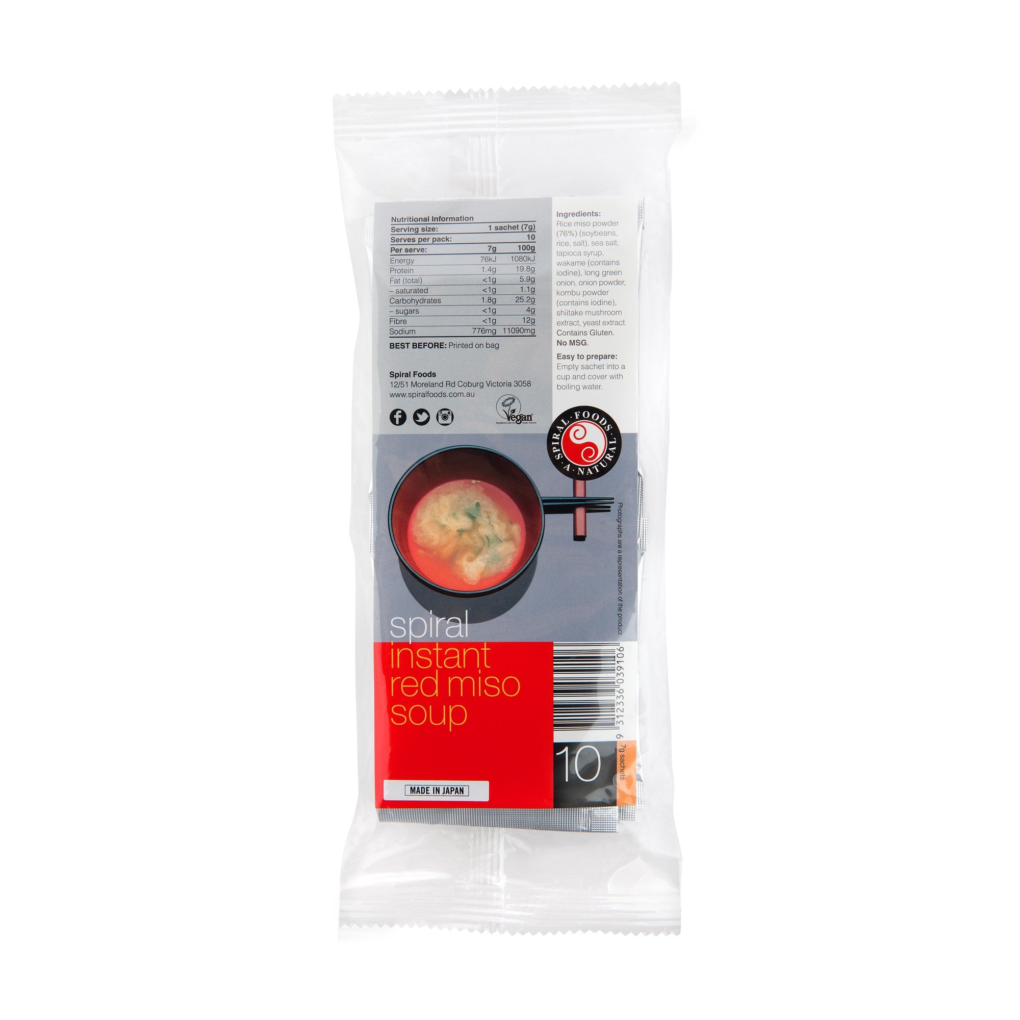 Buy Spiral Foods Instant Miso Red 7g Pack of 10 Online