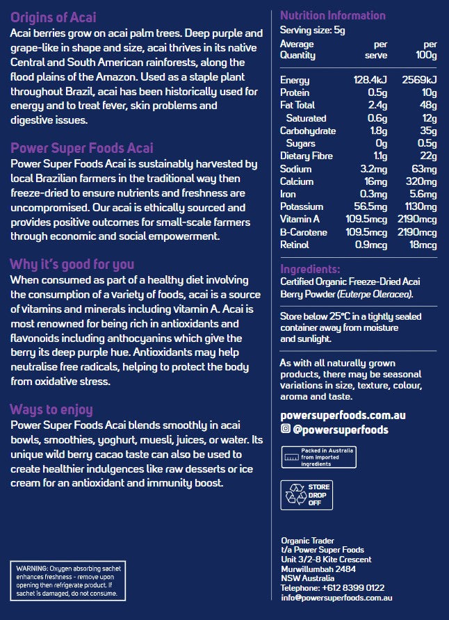 Buy Power Super Foods Certified Organic Acai Online