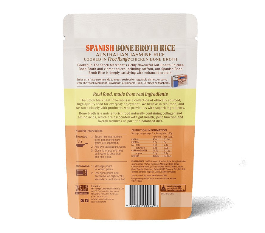 Buy The Stock Merchant Provisions Bone Broth Rice Spanish 250g Online