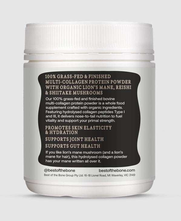Buy Best of the Bone Multi-Collagen Protein Powder Organic mushrooms ...