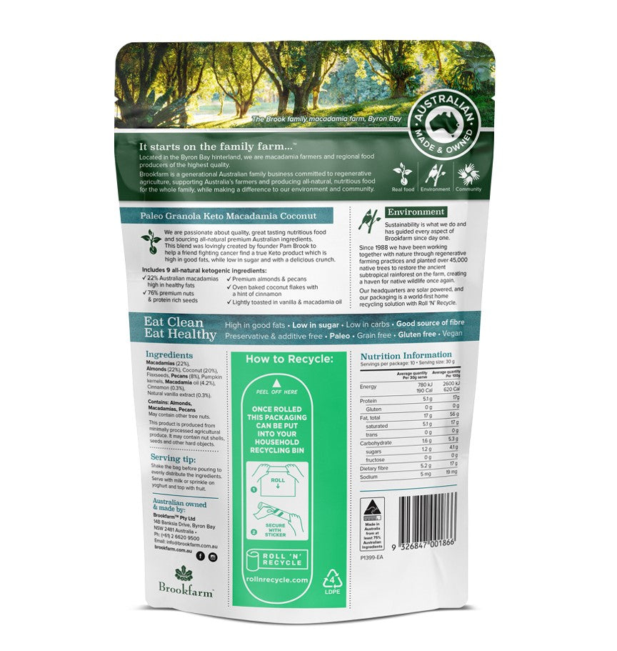 Buy Brookfarm Keto Paleo Granola 300g Online