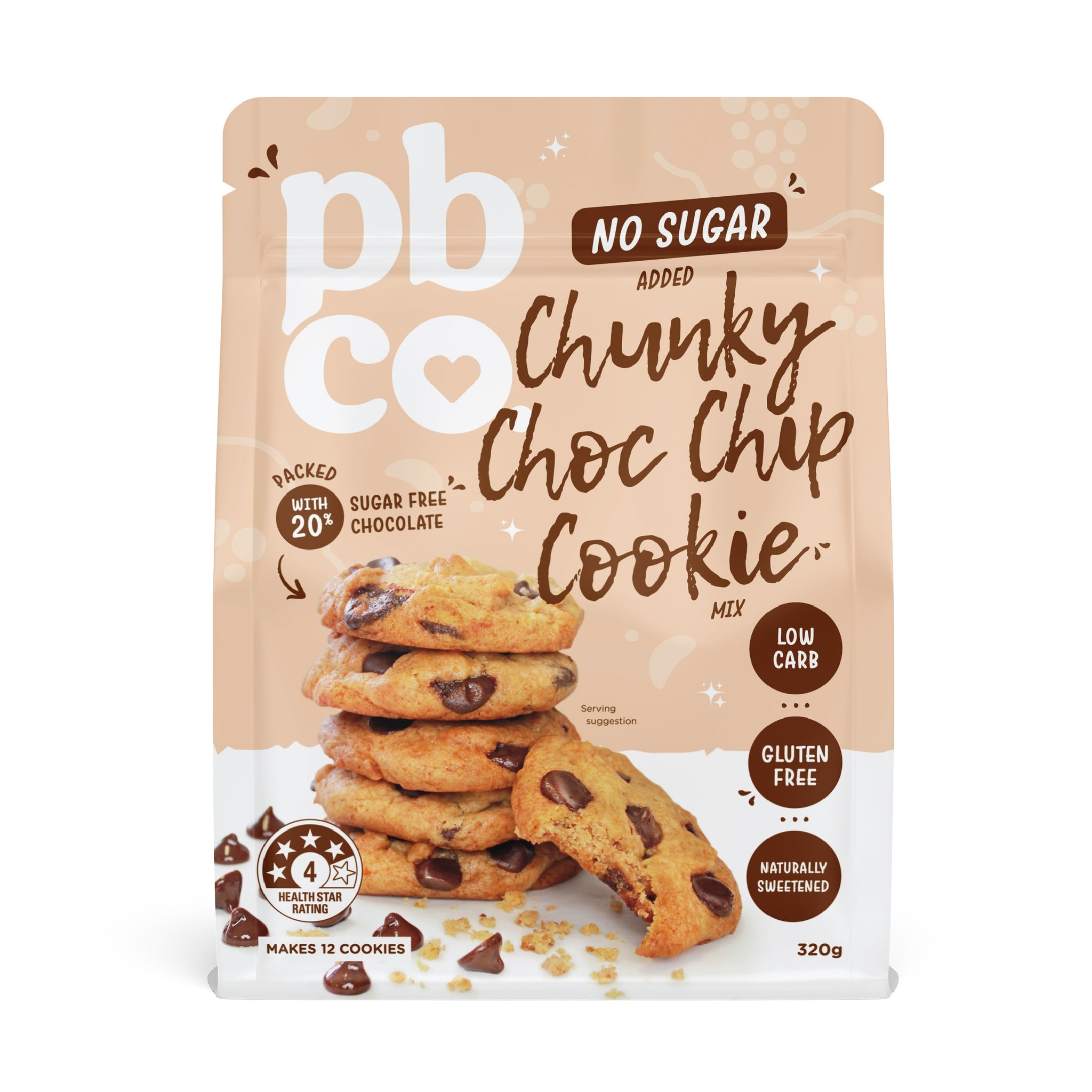 Buy Co No Sugar Added Cookie Mix Chunky Choc Chip 320g